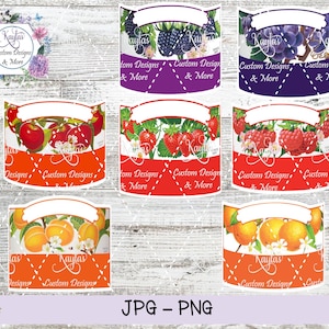 Leere Marmeladenetiketten, Obstetiketten, personalisiert, PNG, JPG, Sublimation, Wasserschiebefolie, Digital, Cricut, Silhouette, Geleeetiketten, Lehreretiketten