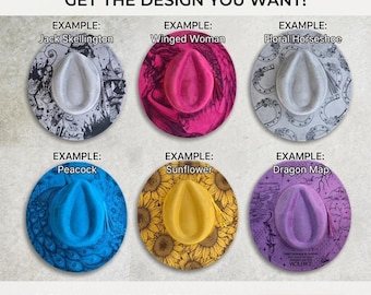 Custom Designed Engraved Wide Brim Hat, Create Your Own Vegan Suede Fedora