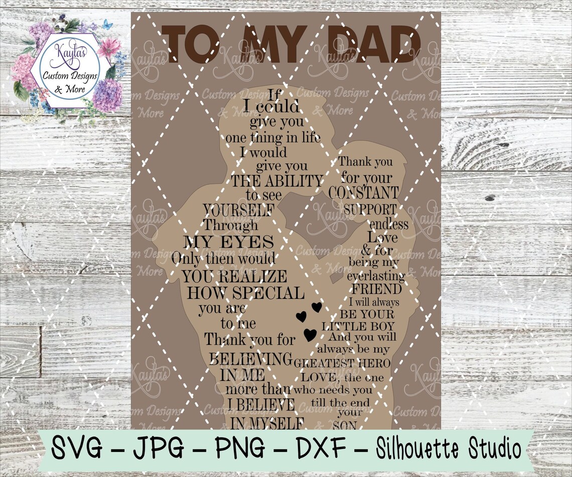 To My Dad Step Dad Sign Boy Version Adoption Sign SVG Etsy