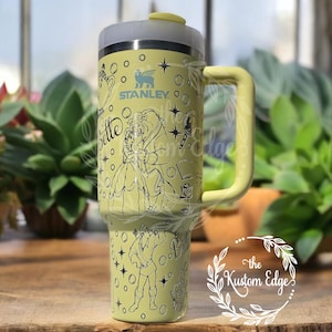 Beauty & The Beast Theme Laser Engraved Tumbler 40oz/30oz stainless steel name brand or generic, Personalized Tumbler Custom Made Belle Cup