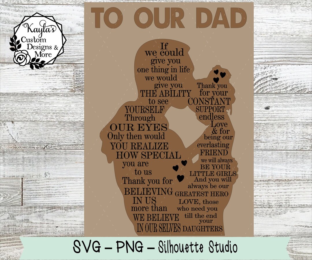 To Our Dad, Step Dad Sign, Girl Version Adoption Sign, SVG, Laser Ready