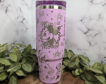 Vintage Minnie Laser Engraved Tumbler: 30oz/40oz Stainless Steel Personalized Cup