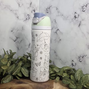 Winnie the Pooh Laser Engraved Owala Tumbler Personalized Stainless Steel Water Bottle image 8
