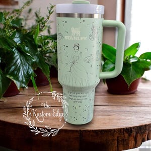 Princess & The Frog Laser Engraved Tumbler, 40oz - 30oz Stainless Steel Tumbler, Personalized Tumbler, Custom Made Cup, Tiana Bayou