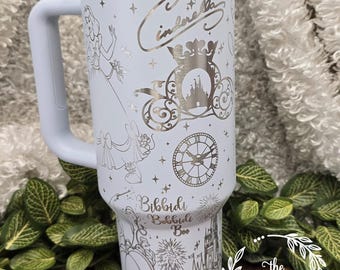 Cinderella Princess Laser Engraved Tumbler 40oz/30oz Stainless Steel Personalized Cup Custom