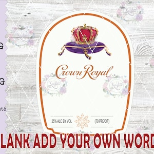 Crown Royal Caramel Blank Label, PNG, Sublimatie, Waterglijbaan, Digitale Bestanden, Geweldig voor Tumblers, Labels, Verjaardagen, Cricut, Silhouet