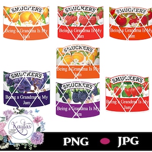 Grand-mère est ma confiture, étiquettes de fruits, étiquettes de confiture, PNG, JPG, sublimation, toboggan aquatique, numérique, cricut, silhouette, étiquettes de gelée, étiquettes mère