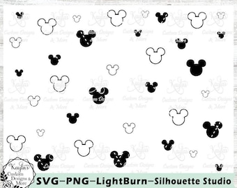 Mouse Heads Tumbler Template: Laser Engrave SVG, Burst Pattern (Digital File)