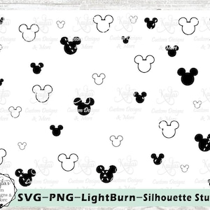 Sjabloon muis hoofden 40oz beker, SVG, lasergravure sjabloon, sjabloon burst, beker sjabloon, muis graveer patroon, sjabloon beker