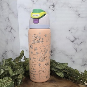Winnie the Pooh Laser Engraved Owala Tumbler Personalized Stainless Steel Water Bottle image 1