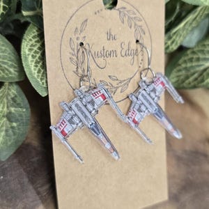 Star Shooter Acrylic Dangle Earrings, Stainless Steel, Light Weight, Hypoallergenic
