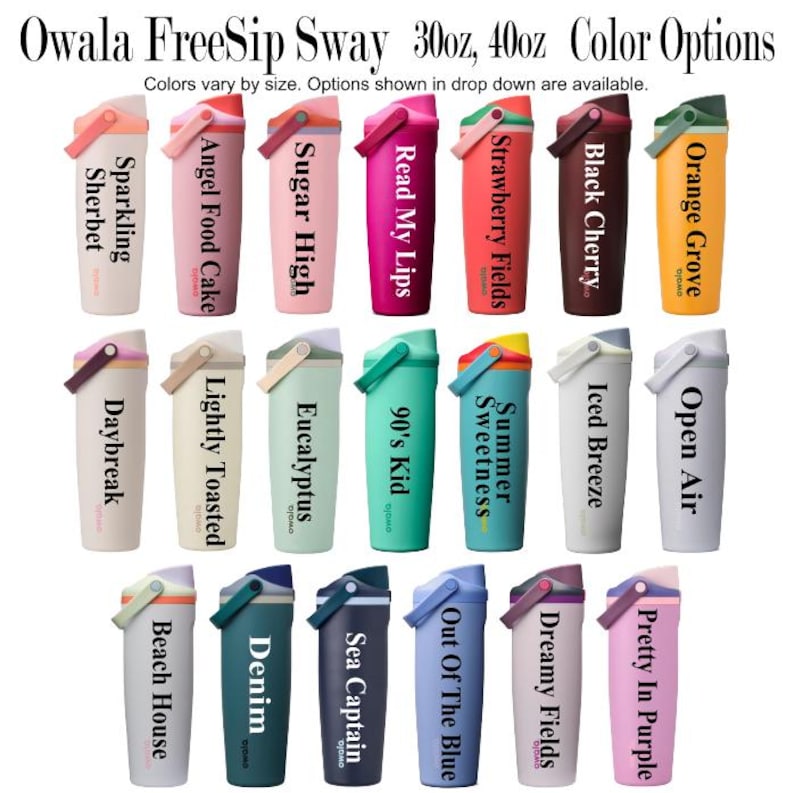 a collection of colorful reusable water bottles, each with a unique design and color.