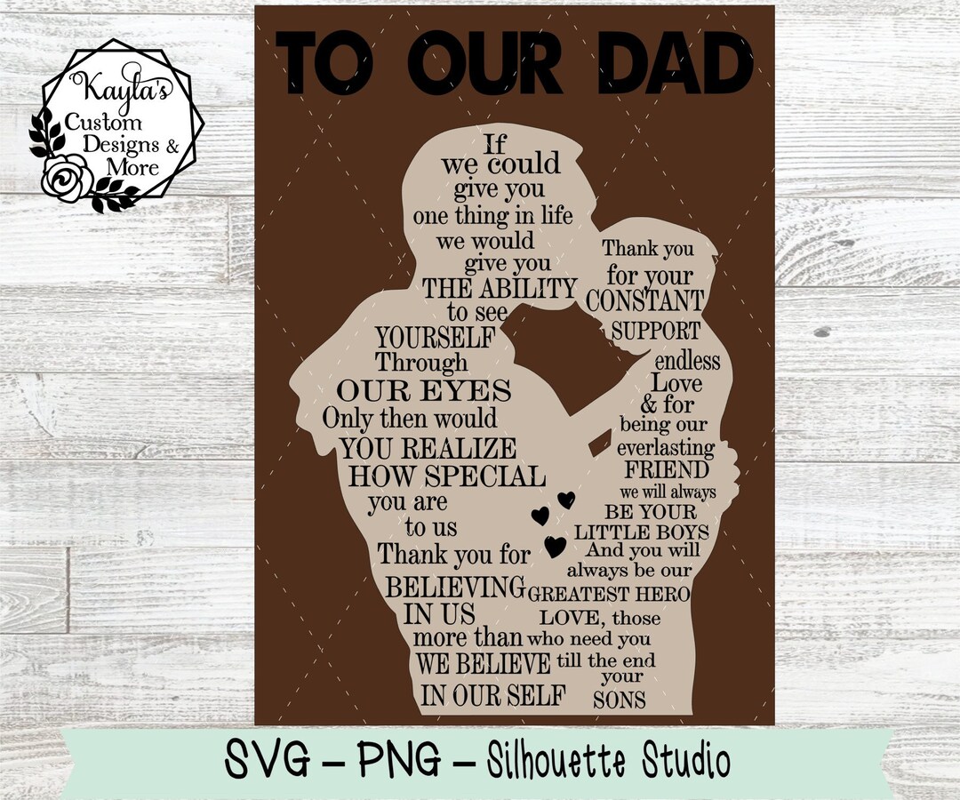To Our Dad, Step Dad Sign, Boy Version Adoption Sign, SVG, Laser Ready