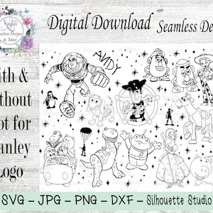 Toy Story 40oz Becher Vorlage, SVG, DXF, Woody, Lasergravur Vorlage, Andy's Toys, Burst Vorlage, Buzz LightJahr