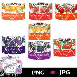 Mother Is My Jam, Étiquettes de fruits, Étiquettes de confiture, PNG, JPG, Sublimation, Toboggan aquatique, Numérique, Cricut, Silhouette, Étiquettes de gelée, Étiquettes mère