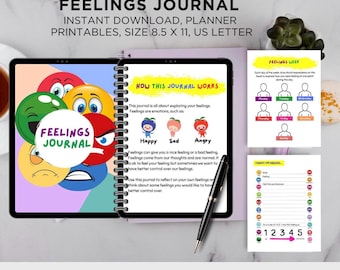 Diário de Emoções para Crianças, Folhas de Atividades sobre Emoções para Autismo (PDF para Imprimir)