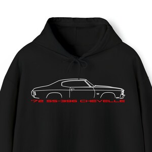 72 SS-396 Chevelle Coupe Hoodie Sweatshirt, 1972 SS 396 Chevelle Muscle Car Hooded Sweatshirt, Chevelle Lover Gift