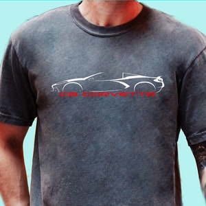 C8 Corvette T-shirt Profile of C8 Generation Corvette Comfort Colors Garment Dyed Shirt Corvette Lover Gift