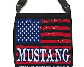 Mustang Lover Tote Bag, Adjustable Mustang Shoulder Tote
