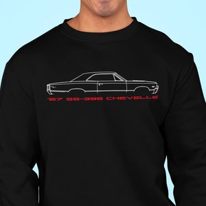 67 SS-396 Chevelle Coupe Muscle Car Sweatshirt, Chevelle Lover Shirt, 1967 Chevelle Gift, Chevelle Crewneck Sweatshirt