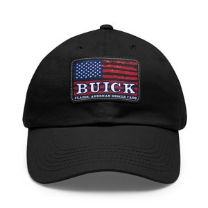 Buick Flag Ball Cap, GM Buick Hat, Buick Lover, GM Buick Dad Hat, Classic American Muscle Car Cap, White or Black