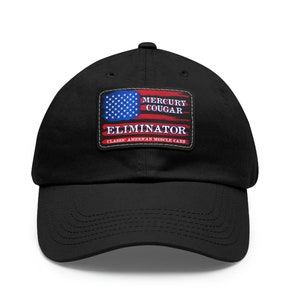 Mercury Cougar Eliminator Flag Ball Cap, Mercury Cougar Hat, Eliminator Cougar Lover, Ford Cougar Dad Hat, Classic American Muscle, Wh or Bl
