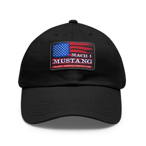 Mach 1 Mustang Flag Ball Cap, Mach 1 Mustang Hat, Mach 1 Mustang Lover, Mach 1 Dad Hat, Classic American Muscle Car Cap, Wh or Bl
