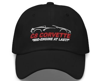 JG Infinite 2023 Corvette Z06 C8 Torch Red Snapback Trucker Hat – Custom Car Enthusiast Cap - View #12