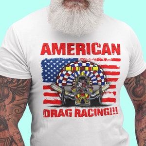 Nostalgia Drag Racing T Shirt, Retro Dragster Tee, 1960s Front Engine Top Fuel Hemi Dragster, Drag Race Lover Shirt, Slingshot Shutdown