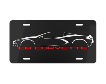 C8 Corvette Vanity Plate, C8 Corvette License Plate, C8 Corvette Lover Gift