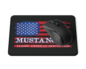 Mustang Lover Mouse Pad, Mustang Gift, Classic American Muscle Cars, Black 9.5" x 8" Non-slip  Mouse Pad, Printed In USA