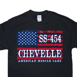 Chevelle Tee, SS 454 Chevelle Horizontal T Shirt, Chevrolet Muscle Car Horizontal T-Shirt, Gildan Unisex Shirt, Sizes SM-4XL, Printed In USA