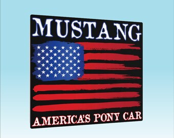 Mustang Lover Metal Art Sign, Ford Mustang America's Pony Car Wall Art, Mustang Gift, 22 x16