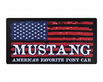 Mustang Lover Desk Mat, Mustang Flag Art Gift, Mustang Lover Desk Gift