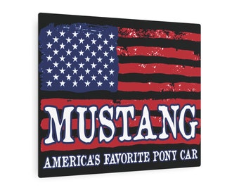 Cartel de metal con bandera de amante de Mustang, regalo de arte de cueva de hombre Mustang, arte de pared de metal con bandera estadounidense, coche de pony de Estados Unidos, 20 x 16