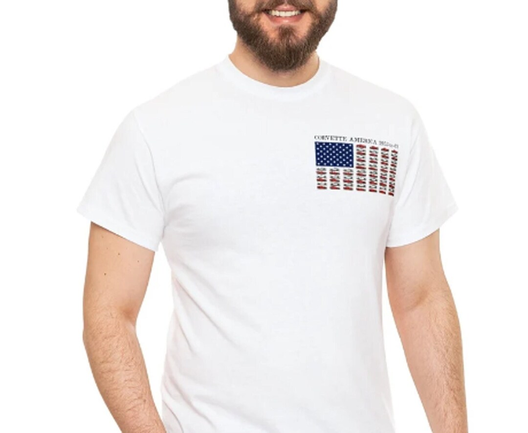 C1 Corvette American Flag Hooded Performance Long Sleeve Tee