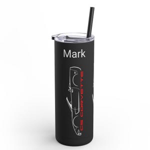 C5 Corvette Lover Personalized 20 OZ Skinny Tumbler, C5 Convertible Gift, 5th Generation Corvette Skinny Tumbler, Custom Name C5 Gift