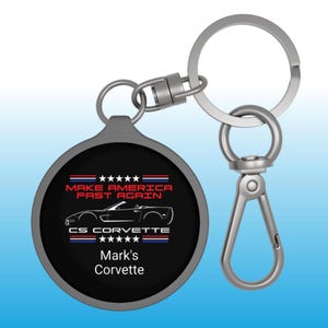 C5 Corvette Lover Key Ring, Make America Fast Again Key Holder, C5 Convertible Owner Gift, Keyring Tag for C5 Owners
