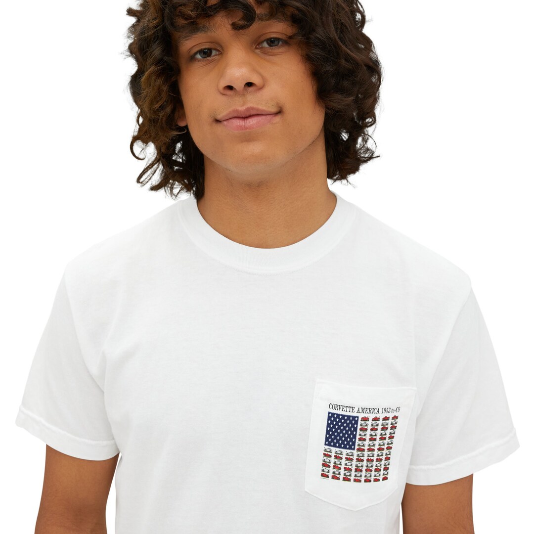 C1 Corvette American Flag Hooded Performance Long Sleeve Tee main image 1
