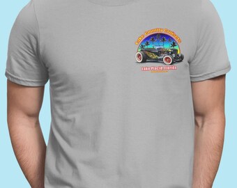 Lake Country Cruisers FL Club T Shirt, 1932 Ford Roadster Tee, Old Ford Hot Rod Shirt in 3 Light Colors, S to 5XL, Front and Back Graphic