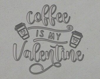 Coffee is my Valentine Mug Clay Stamp for handbuild pottery