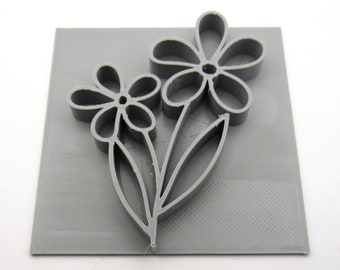 Clay Stamp | 2 Spring Flowers | Mug clay stamp for handbuild pottery