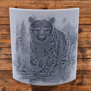 Clay Pottery Stamp Featuring Bear In Woods Texture Image