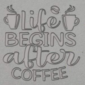 Life Begins After Coffee, Mug Clay Stamp For Slab Built Pottery
