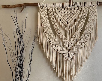 Large Handmade Macrame Wall Hanging: Boho Tapestry Mural
