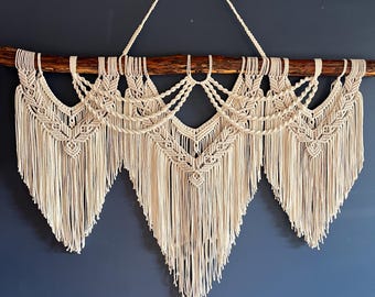 Large Macrame Wall Hanging: Boho Headboard Mural