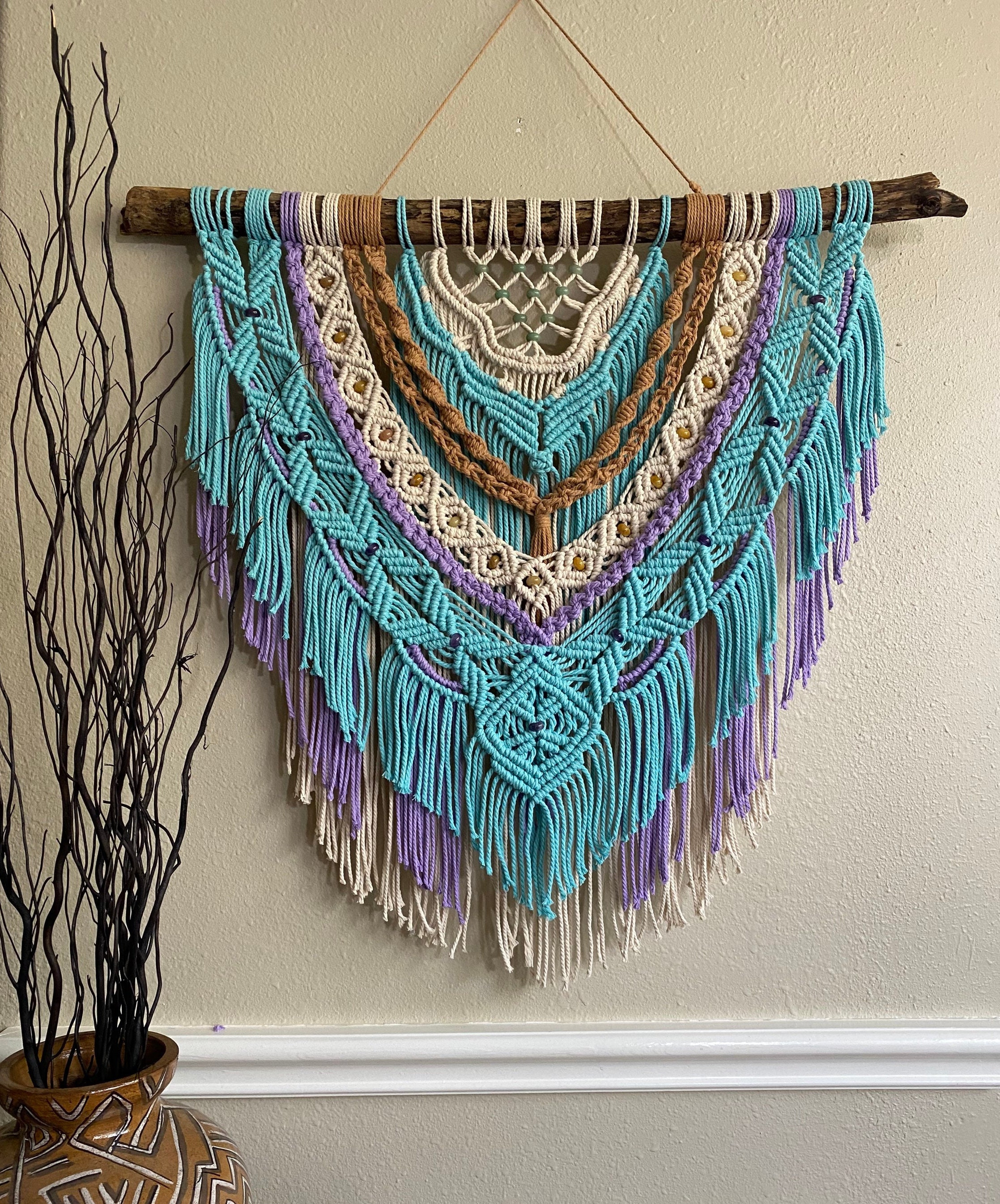 Colors Of The Fall Large Macrame Wall Hanging Decor – Nature's