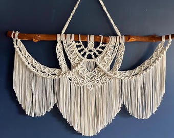 Large Macrame Wall Hanging: Boho Headboard Mural
