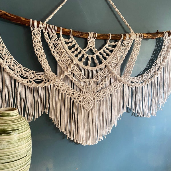 Extra large macrame wall hanging, large macrame wall hanging, large macrame backdrop, housewarming, modern macrame large, macrame wall art