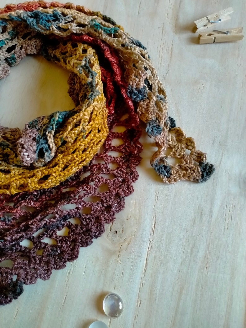 Baktus scarf made in crochet cotton Shawl Scarf Shawl Stole Women's accessory image 3
